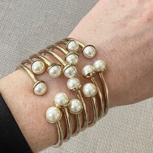 Christian Dior dioriffic faux pearl cuff bracelet